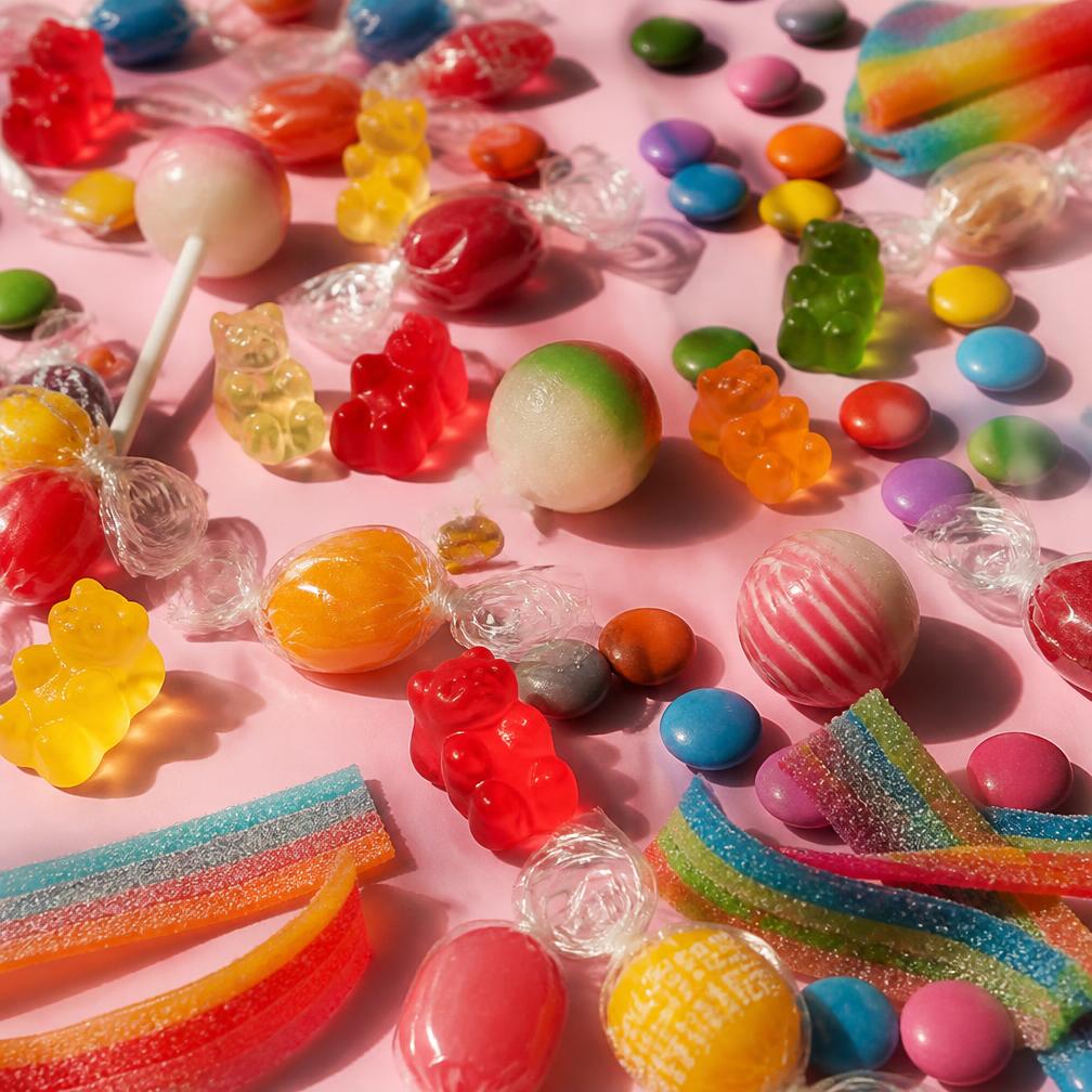 Colorful candy spread